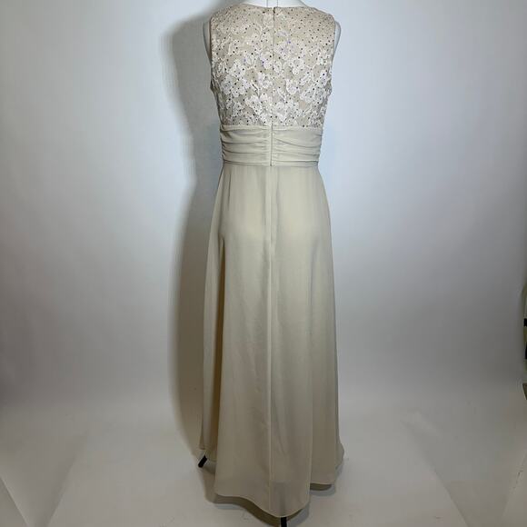 NWD R&M Collection Beige 2PC Special Occasion Evening Gown Formal Womens Size 8 - Picture 8 of 16